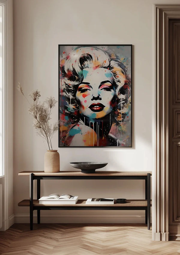 Marilyn Monroe Abstraktes Buntes Pop-Art Porträt Gemälde