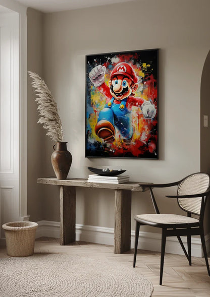 Super Mario Colorful Pop Art Paint Splashes Vivid Painting