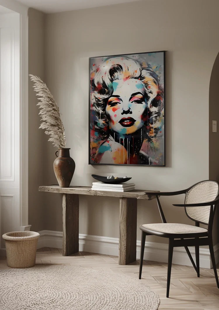 Marilyn Monroe Abstraktes Buntes Pop-Art Porträt Gemälde