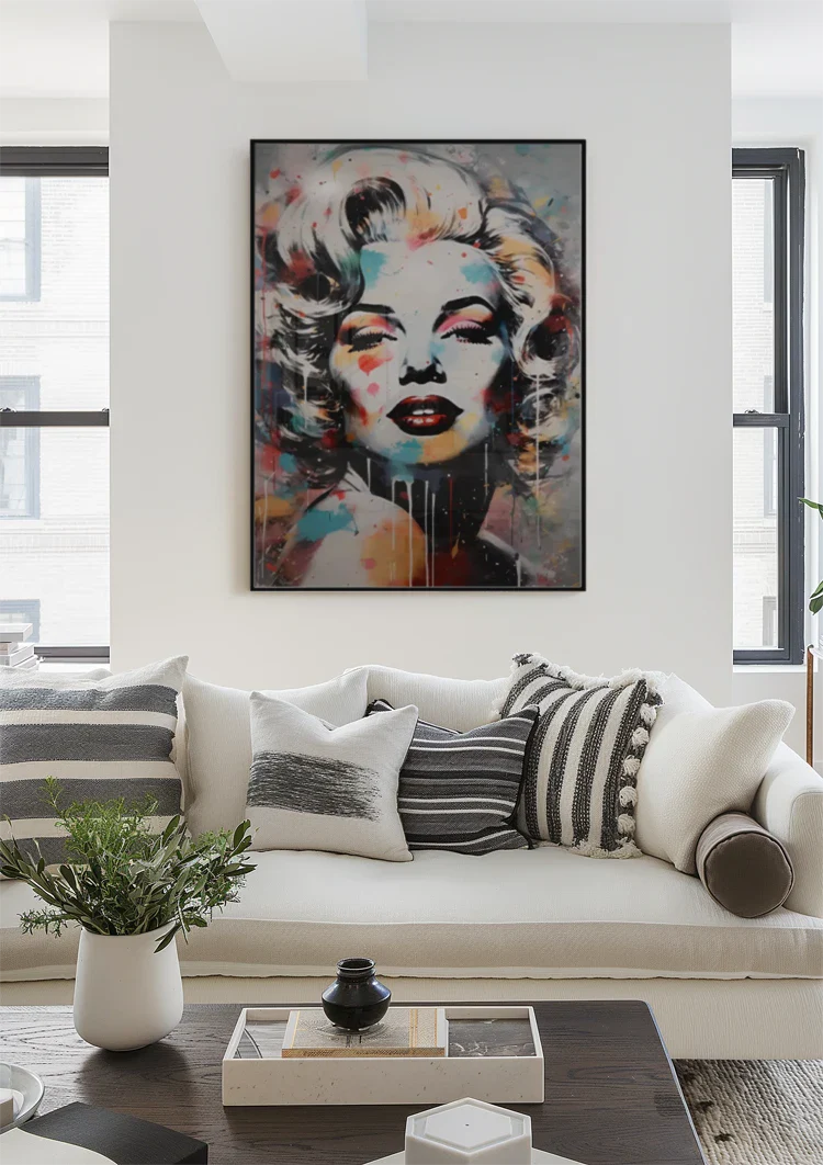 Marilyn Monroe Abstraktes Buntes Pop-Art Porträt Gemälde