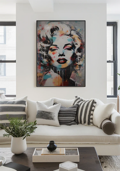 Marilyn Monroe Abstraktes Buntes Pop-Art Porträt Gemälde