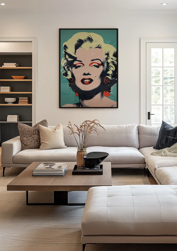 Marilyn Monroe Pop Art Portrait Red Turquoise Painting