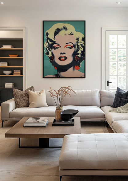 Marilyn Monroe Pop Art Portrait Red Turquoise Painting