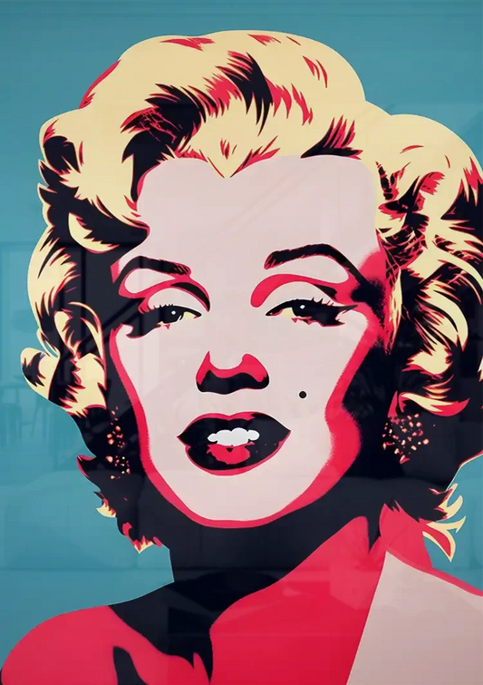Marilyn Monroe canvas schilderij boven het bed in de slaapkamer