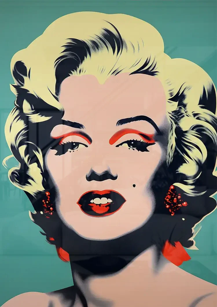 Marilyn Monroe Pop Art Portrait Red Turquoise Painting