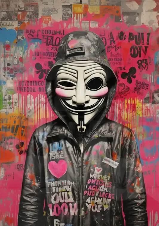 Graffiti obraz na płótnie na ścianie w sypialni
