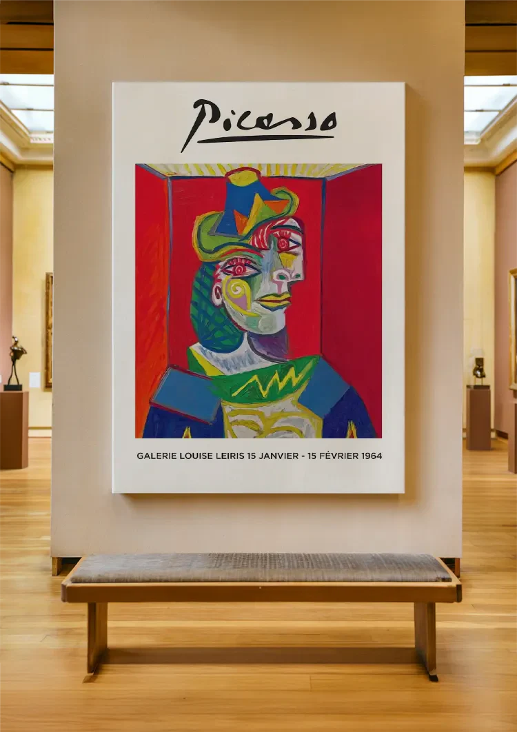 Picasso Galerie Louise Leiris Tentoonstelling Poster Kleurrijk Kubistisch Schilderij