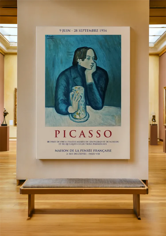 Picasso tentoonstellingskunst canvas schilderij hangt aan de muur in de hal