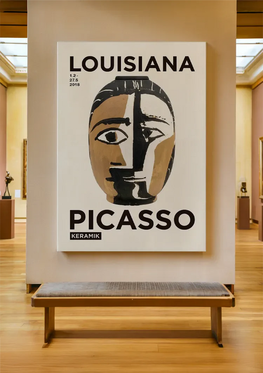 Picasso Gestileerd Gezicht canvas schilderij als blikvanger aan de muur in de hal
