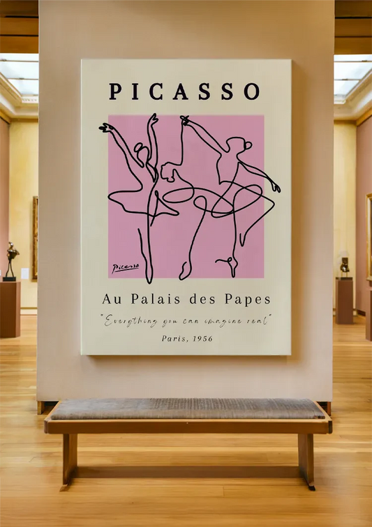 Picasso Balletdansers canvas schilderij als blikvanger aan de muur in de hal