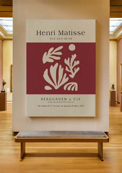 H. Matisse Abstracte Bladvormen Wit Rood Berggruen Galerie Poster Schilderij