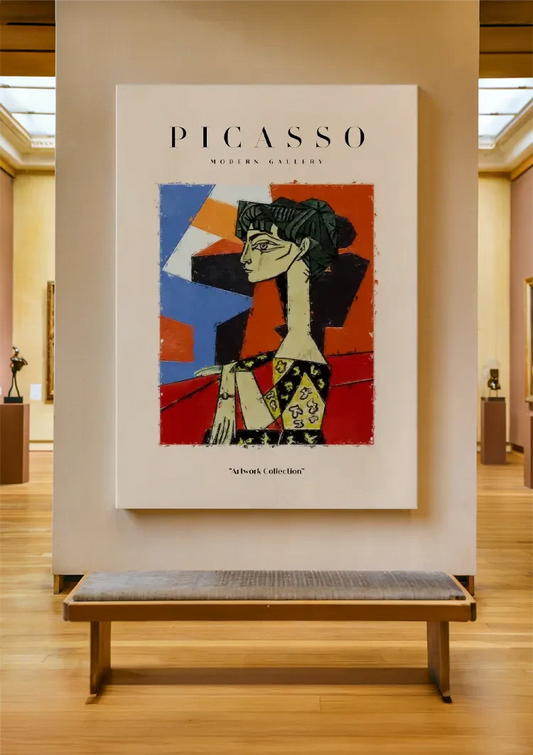 Picasso Kubistisch Vrouwportret canvas schilderij als blikvanger aan de muur in de hal