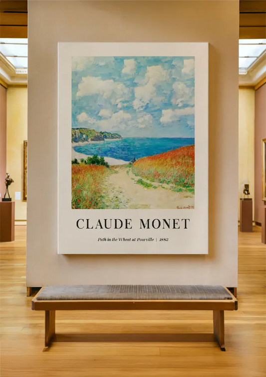 Claude Monet Tarweveld canvas schilderij als blikvanger aan de muur in de hal