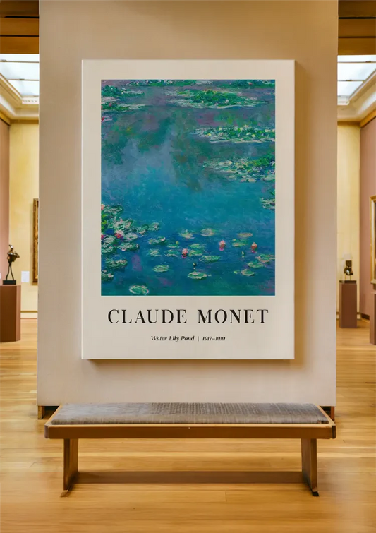 Claude Monet Waterlelievijver canvas schilderij als blikvanger aan de muur in de hal