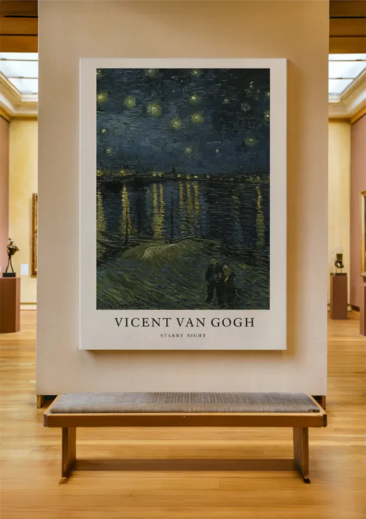 Sterrennacht van Van Gogh canvas schilderij aan de muur in de hal