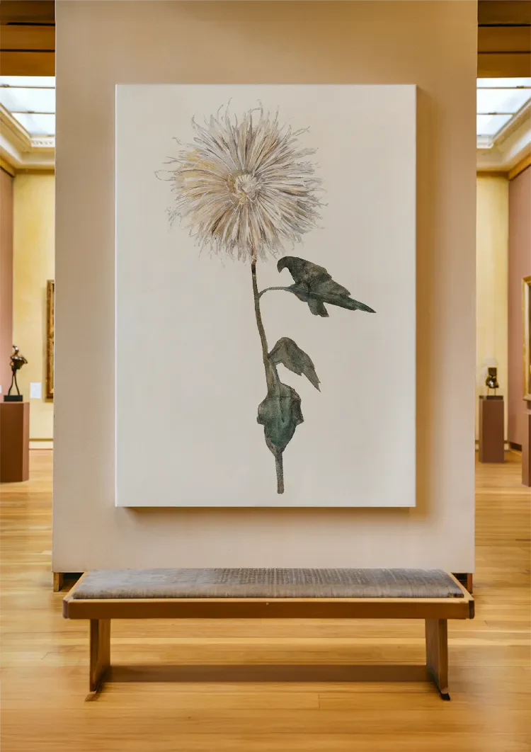 Botanical Watercolor Flower on White Background Painting