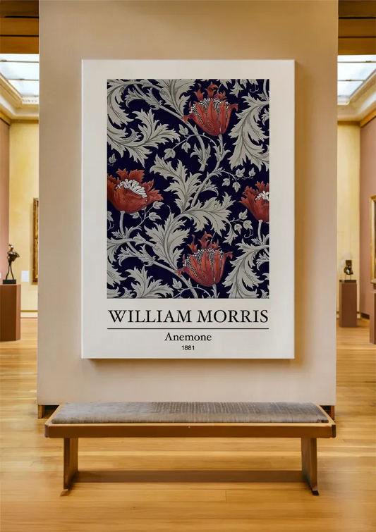 William Morris Anemoon canvas schilderij als blikvanger aan de muur in de hal