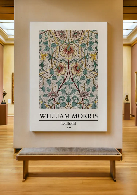 William Morris narcis canvas schilderij aan de muur in de hal
