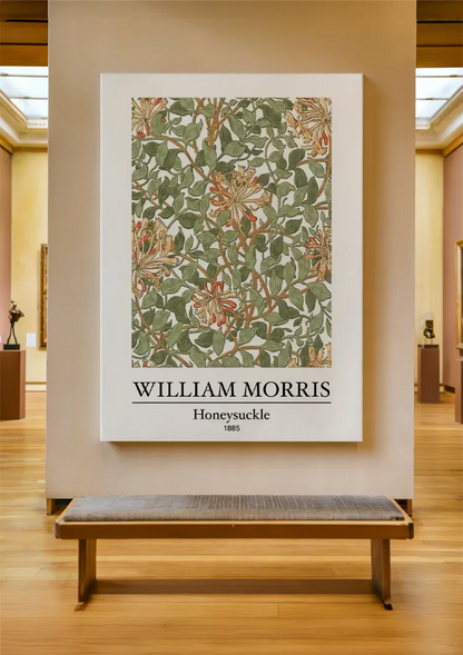 William Morris Honeysuckle Kamperfoelie Groen Oranje Bloemenpatroon Klassiek Kunst Schilderij