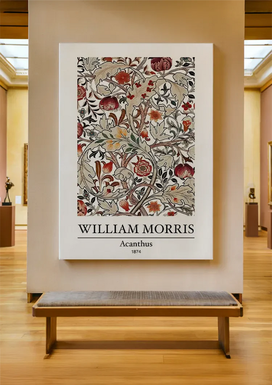 William Morris Acanthus canvas schilderij aan de muur in de hal