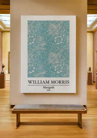 William Morris Ringelblume Türkis Blumenmuster Gemälde
