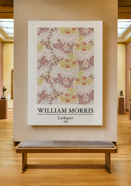 William Morris Larkspur canvas schilderij aan de muur in de hal