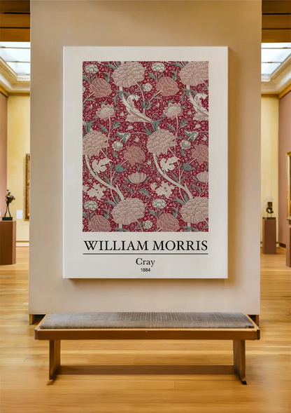 William Morris Cray Rosa Beige Blumen auf Rot Gemälde