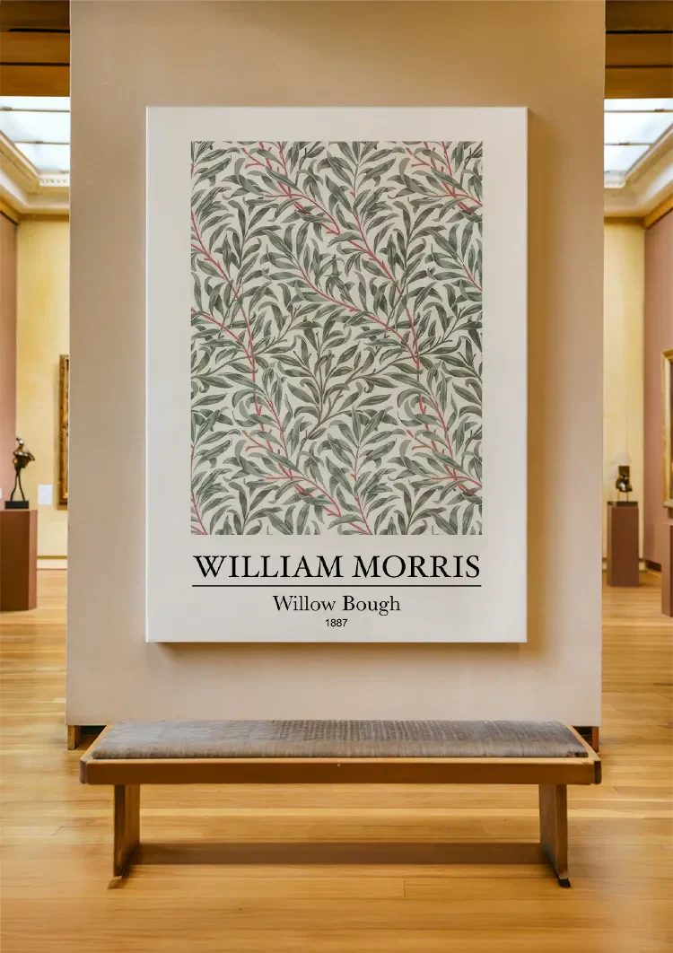 William Morris Willow Bough Groene Takken Rode Bessen Schilderij