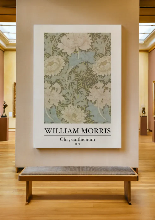 William Morris chrysanten canvas schilderij aan de muur in de hal