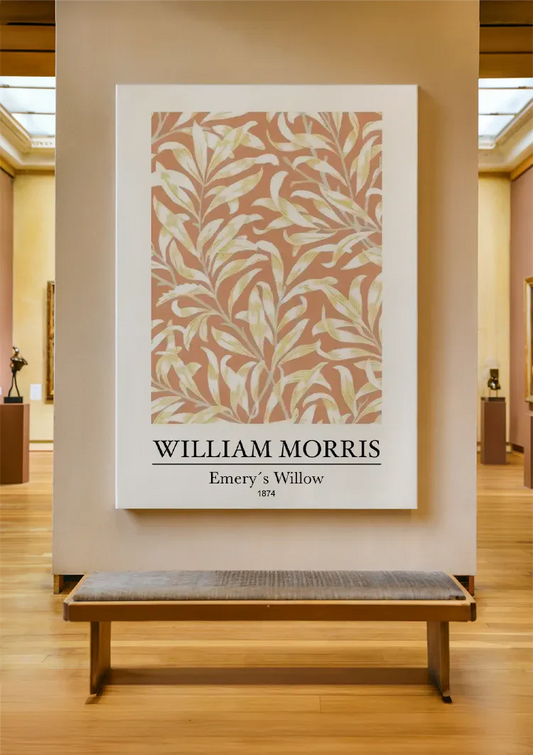William Morris wilgentakken canvas schilderij aan de muur in de hal