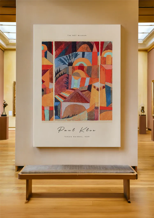 Klee Tempelgärten 1920 Geometrische Formen Orange Blau Terrakotta Gemälde