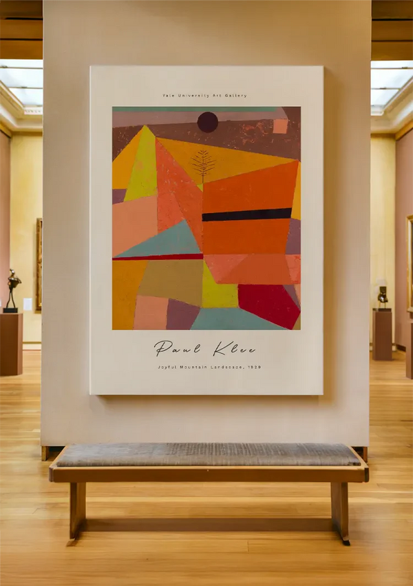 Fröhliche Berglandschaft Paul Klee Orange Gelb Abstraktes Gemälde