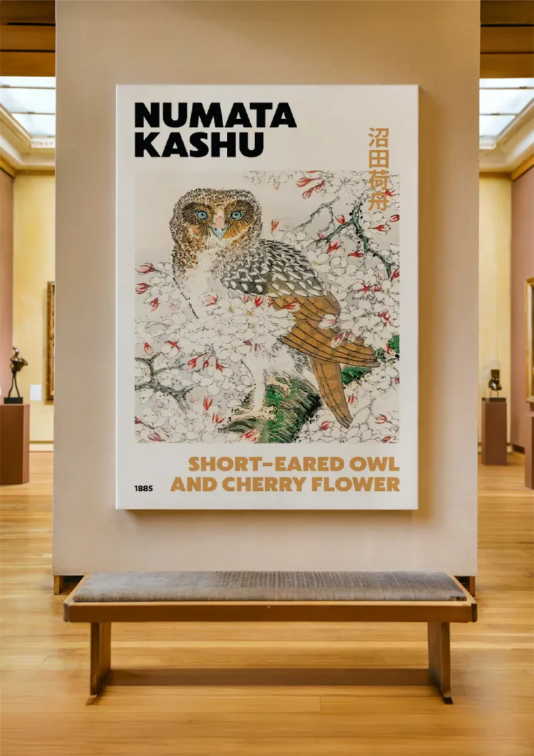 Kashu Velduil Cherry Blossom Branch Japanese Woodblock Print Painting