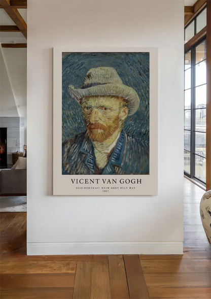 Van Gogh Zelfportret Grijze Vilten Hoed 1887 Schilderij