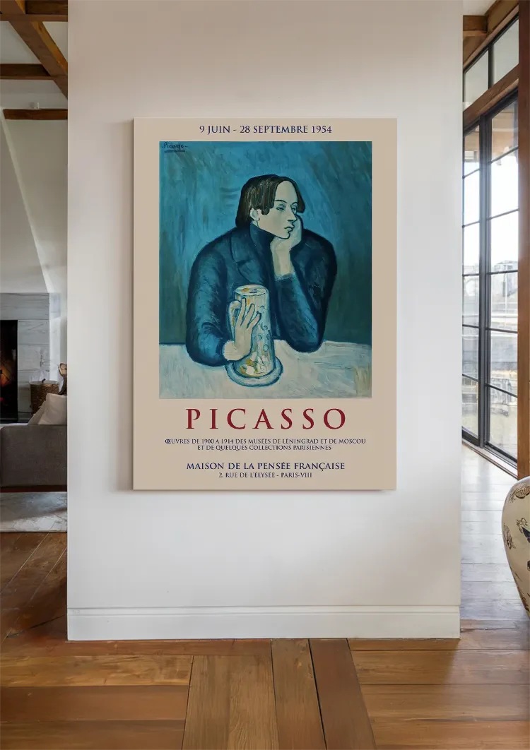 Picasso Salon de la Pensée Française 1954 Tentoonstellingsposter Blauw Schilderij