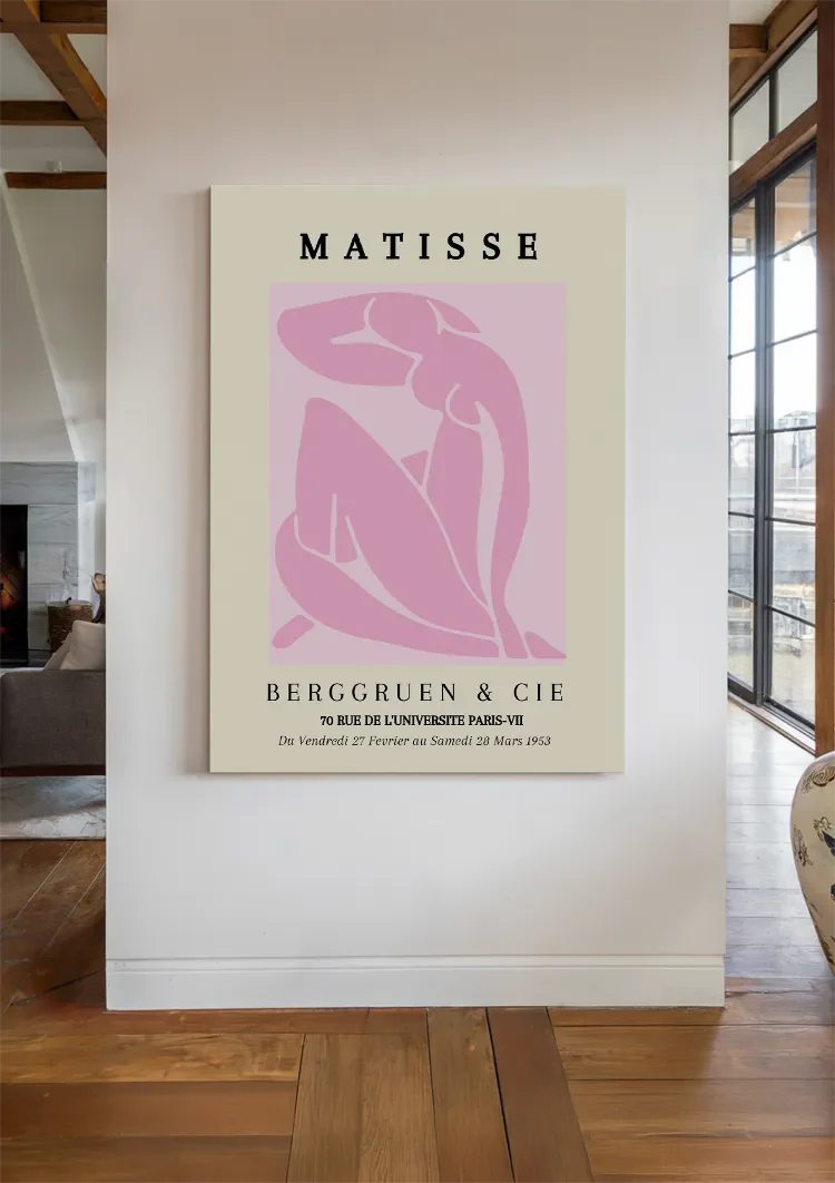 Matisse Berggruen Pink Abstract Female Figure Exhibition Poster Painting