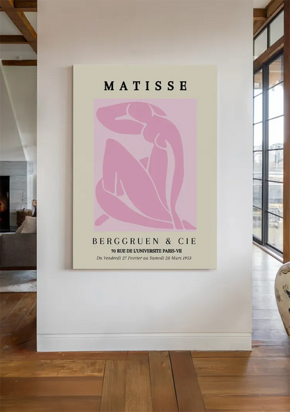Matisse Berggruen Pink Abstract Female Figure Exhibition Poster Painting