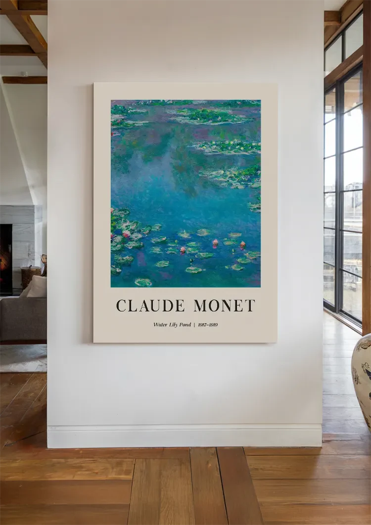 Claude Monet Waterlelievijver Blauwgroene Wateroppervlakte Impressionistisch Schilderij
