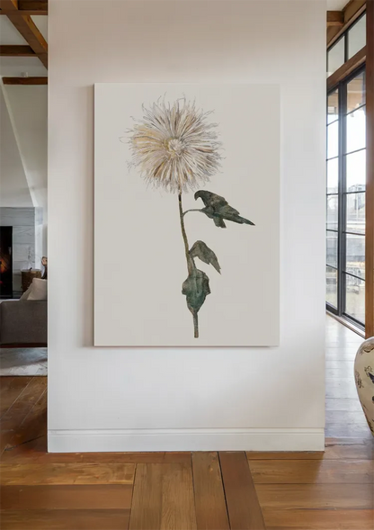 Botanical Watercolor Flower on White Background Painting