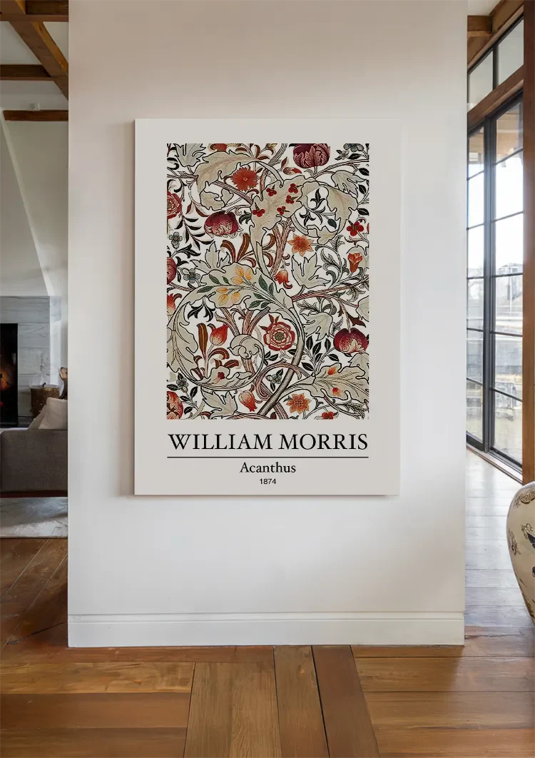 William Morris Akanthus Botanisches Blumenmuster Klassisches Gemälde