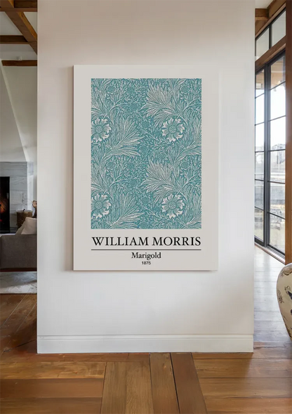 William Morris Ringelblume Weiß Blaugrün Blumenmuster Gemälde