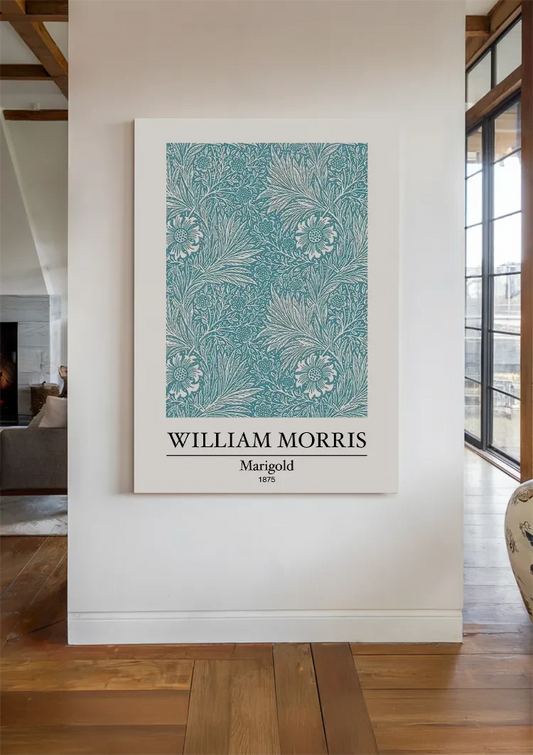 William Morris Goudsbloem canvas schilderij aan de muur in de hal