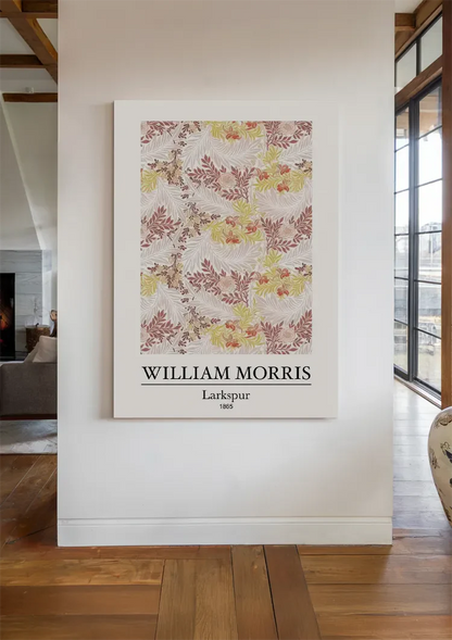 William Morris Larkspur Rode Roze Bloemen Patroon Schilderij