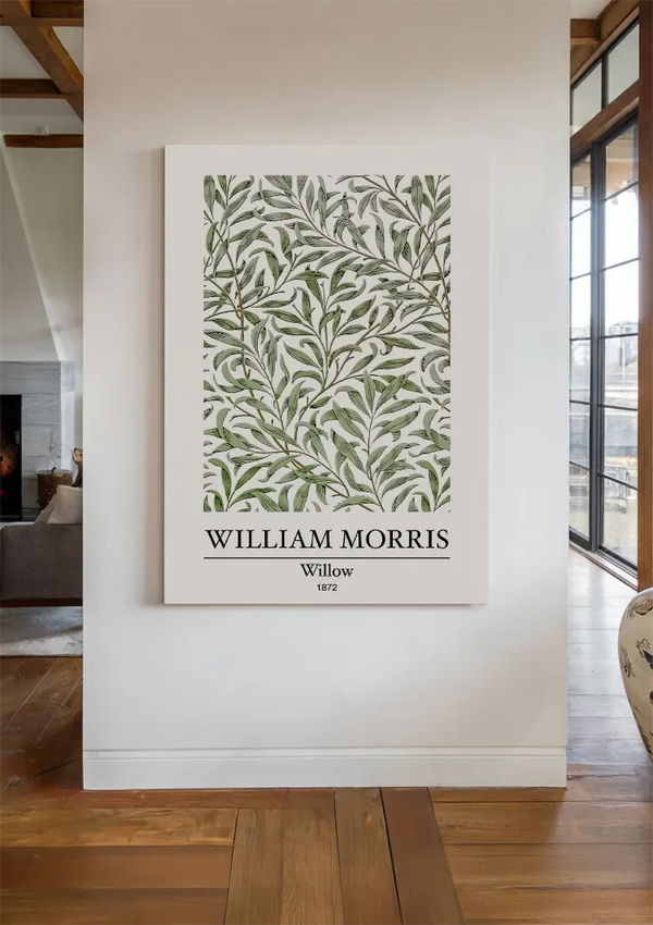 William Morris Weiden Grüne Zweige Blätter Weißes Gemälde