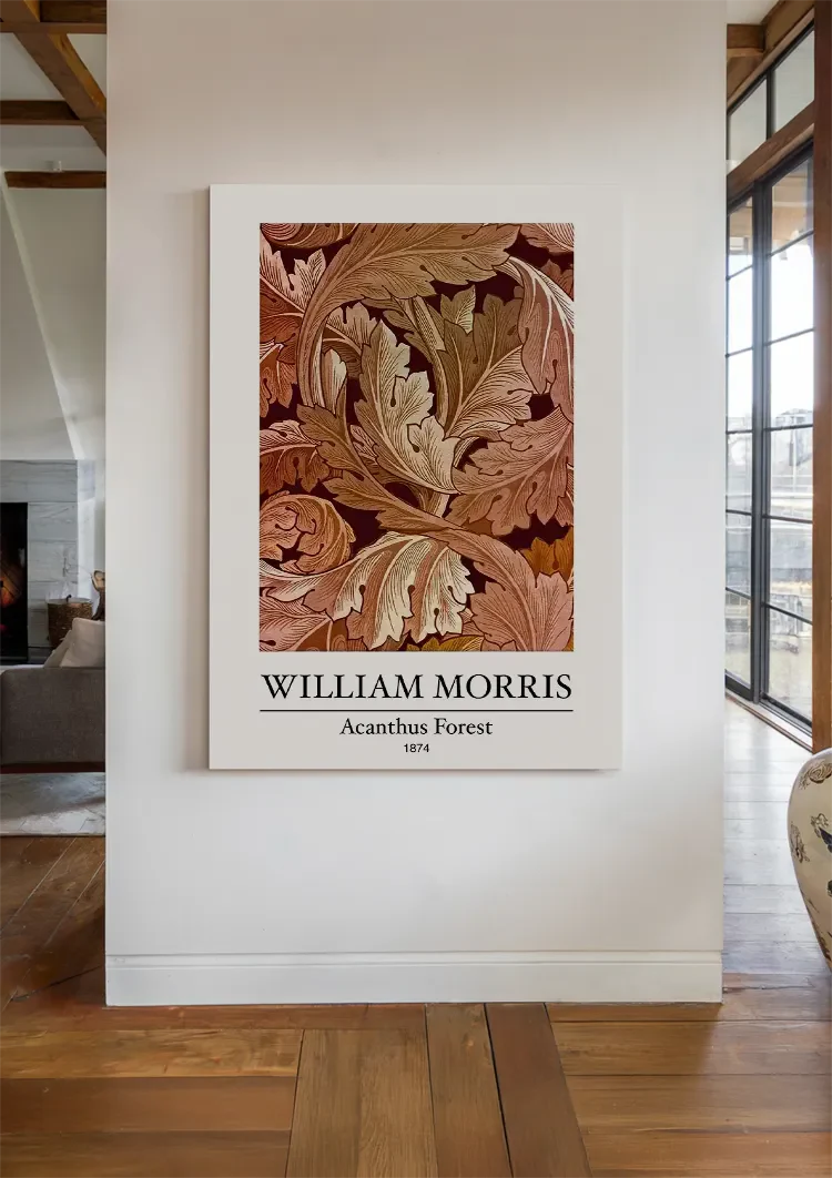 William Morris Akantus Wald Terrakotta Bernstein Warme Herbstblätter Gemälde