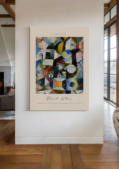 Klee Yellow Crescent Geometric Blue Yellow Black Abstract Composition Painting