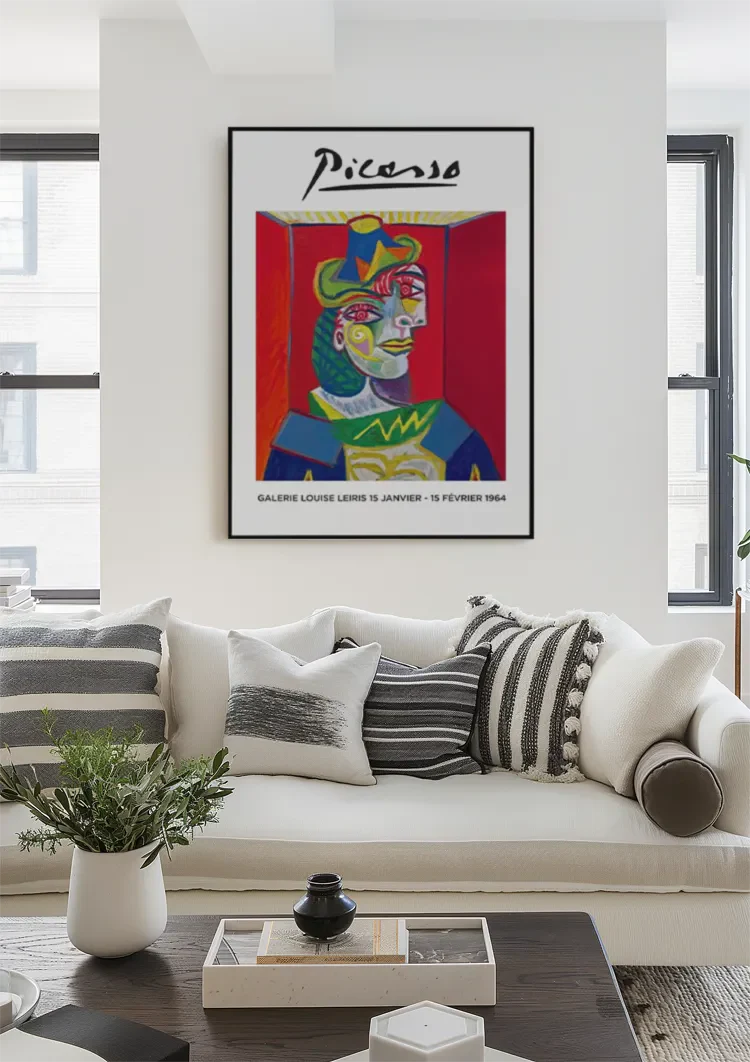 Picasso Galerie Louise Leiris Tentoonstelling Poster Kleurrijk Kubistisch Schilderij