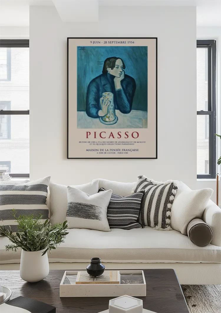 Picasso Salon de la Pensée Française 1954 Tentoonstellingsposter Blauw Schilderij