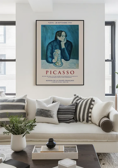 Picasso Salon de la Pensée Française 1954 Tentoonstellingsposter Blauw Schilderij