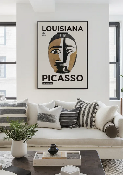 Picasso Louisiana Museum Tentoonstelling Poster Zwart Goud Gezicht Schilderij
